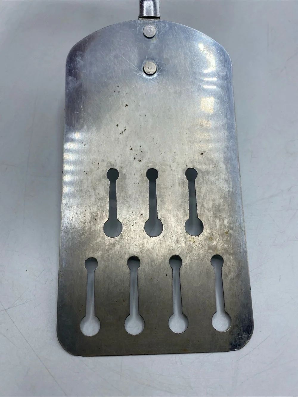 Vintage Ekco Short Keyhole Slotted Spatula Turner Black Nylon Handle 9-1/2